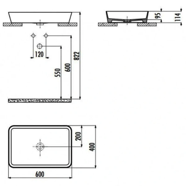 Раковина Creavit Loop 60 см прямоугольная LP060-00CB00E-0000