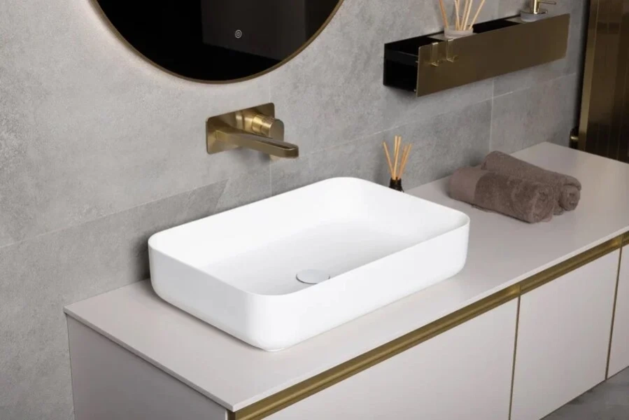 Раковина Boheme Corian 60 см белая 879-60-MW Staron