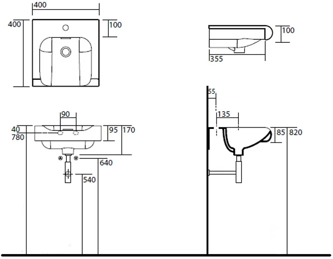 Раковина Kerasan Inka Project 40 см белая 341201*1 Staron