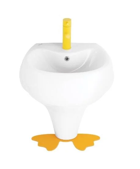 Раковина напольная Creavit Ducky 53 см белая желтые ножки DC052-00CB00E-0000