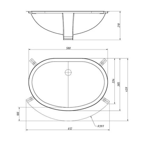 Раковина Migliore Ravenna 58 см керамическая 29899