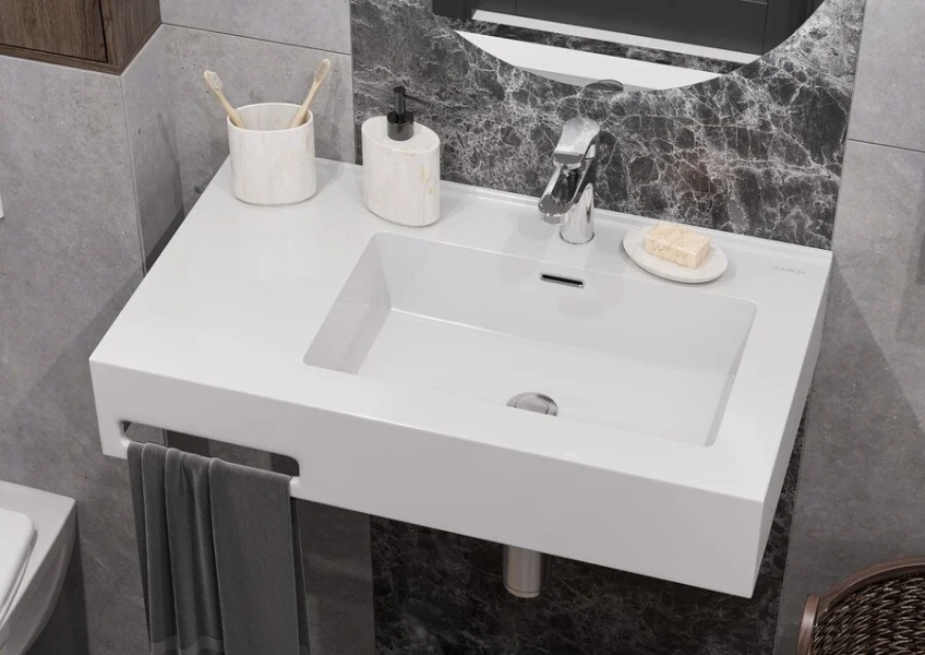 Раковина Акватон Квадро Про 1A734331QA01 80 см белая Staron