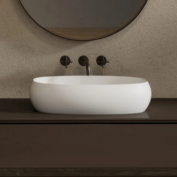 Раковина Abber Stein 58 см белая матовая AS2632