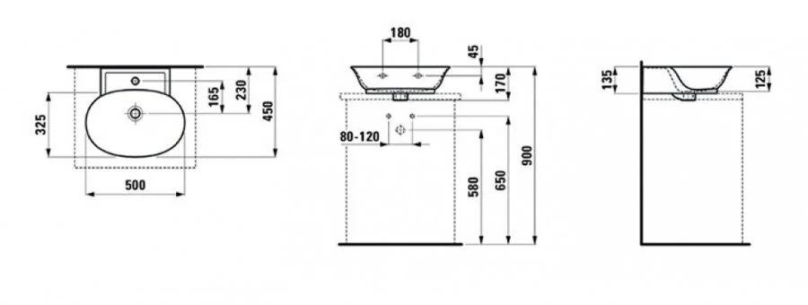 Раковина Laufen The New Classic 50 см белая 8.1685.2.000.104.1