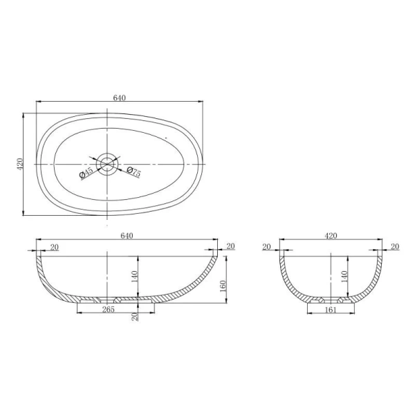 Раковина Montebianco Tuscany 64 см белая матовая 12002