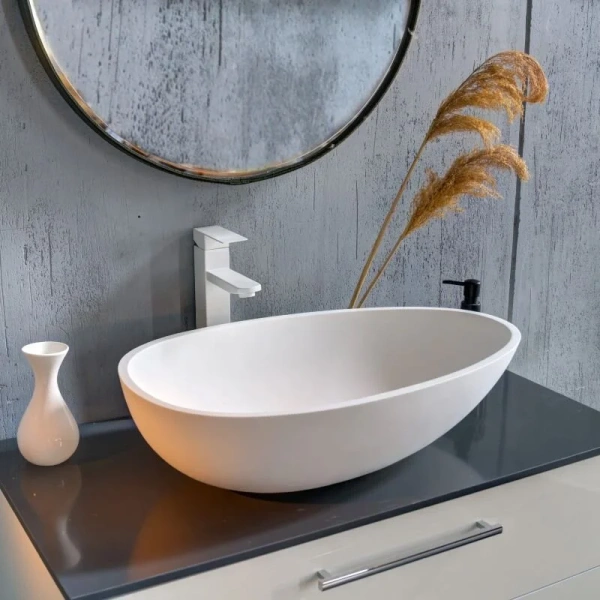 Раковина Montebianco Tuscany 64 см белая матовая 12002 Staron