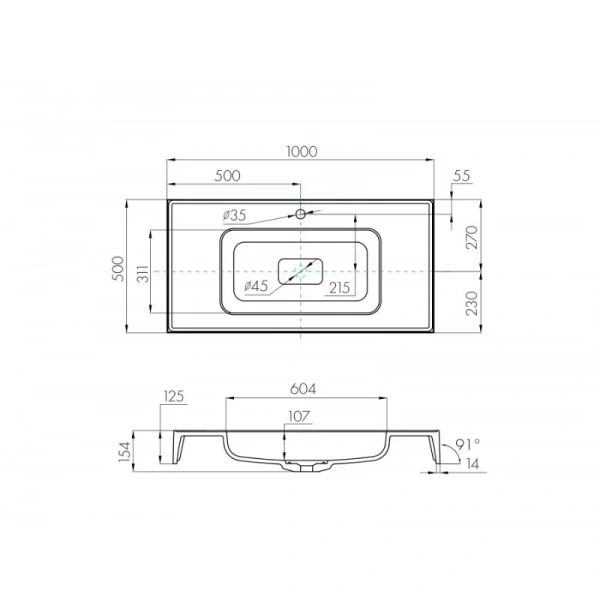 Раковина Акватон Ричмонд 1A70603KRD010 100 см литьевой мрамор