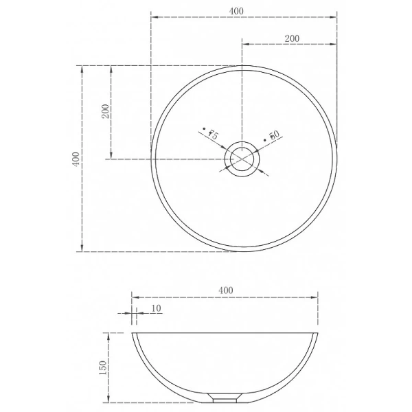 Раковина Abber Stein 40 см белая матовая AS2608