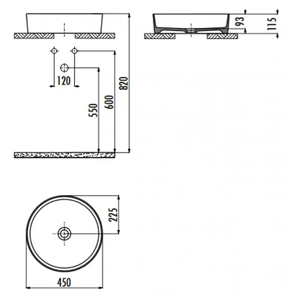 Раковина Creavit Loop 45 см белая LP145-00CB00E-0000
