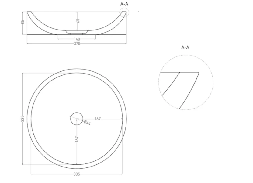 Раковина Salini Callista 05 37 см белый глянцевый 1101105G