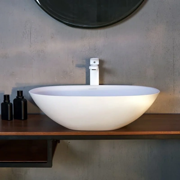 Раковина Montebianco Loreto Cinque 55 см белая матовая 12023 Staron