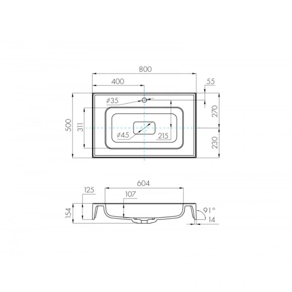 Раковина Акватон Ричмонд 1A70593KRD010 80 см с переливом