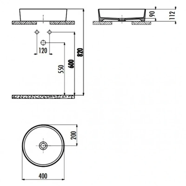 Раковина Creavit Loop 40 см белая LP140-00CB00E-0000