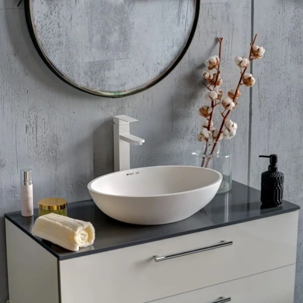 Раковина Montebianco Conca 48 см белая матовая 12093 Staron