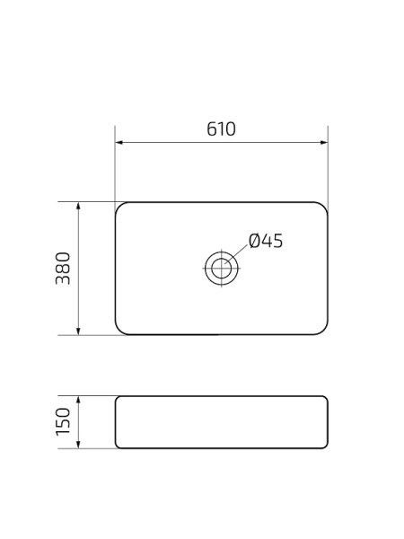 Раковина GID Geometrico Bm9599 61 см черная 53366