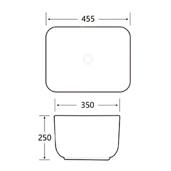 Раковина SantiLine 46 см серая матовая SL-1113MG