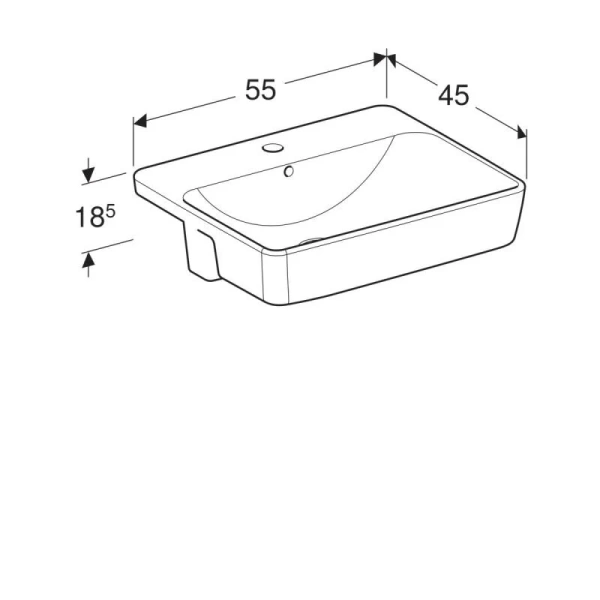 Раковина Geberit VariForm 55 см с отверстием под смеситель 500.681.01.1 Staron