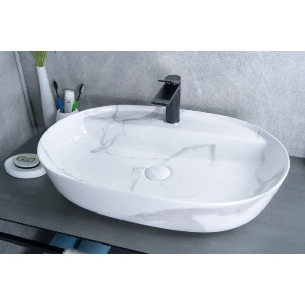 Раковина GID Lago Mnc346C 61 см накладная под камень 54470 Staron