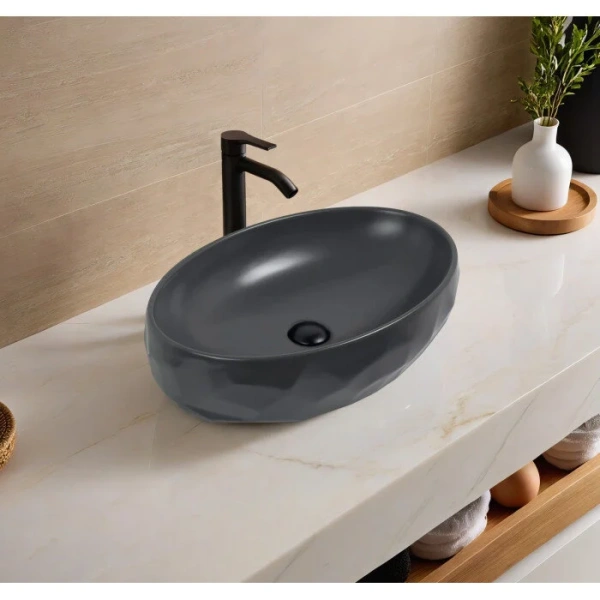 Раковина GID Lago Dgm9030wx 60 см серая 53406 Staron