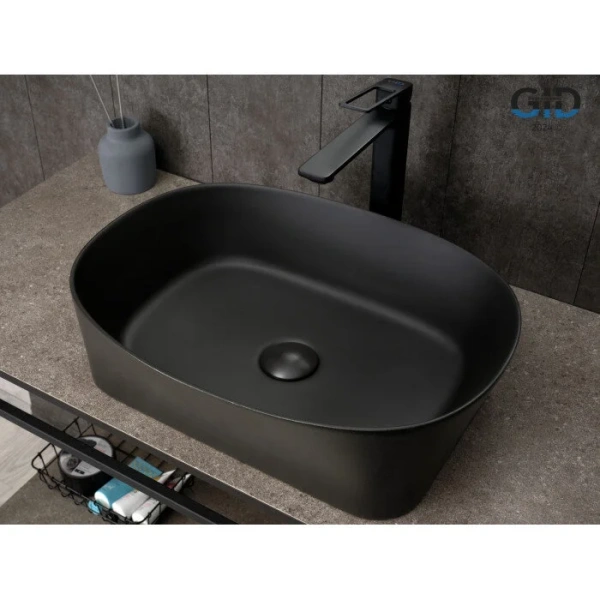 Раковина GID Creativo N9028bg 53 см черный графит 53380 Staron
