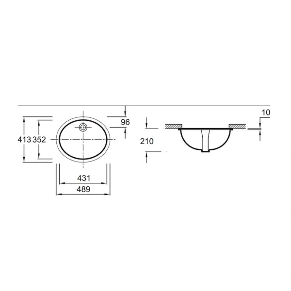 Раковина Jacob Delafon Caxton 49 см встраиваемая E2210-0