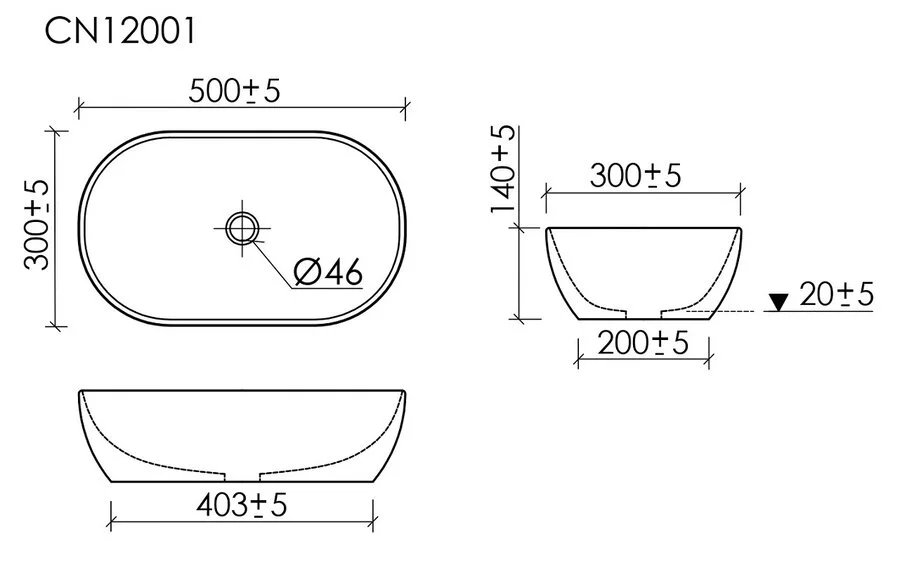 Раковина Ceramica Nova Twist 50 см черная матовая CN12001MB