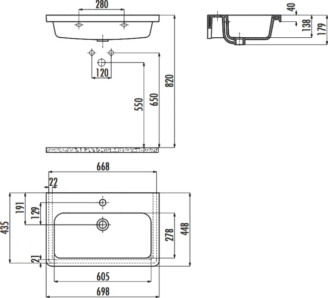 Раковина Creavit Ipek 70 см белая IP070-00CB00E-0000
