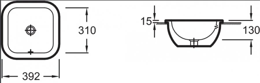 Раковина Jacob Delafon Vox 39 см встраиваемая EYF102-00