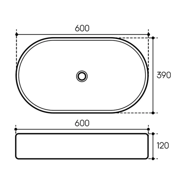 Раковина Aqueduto ESPIRAL 60 см серая матовая ESP0230