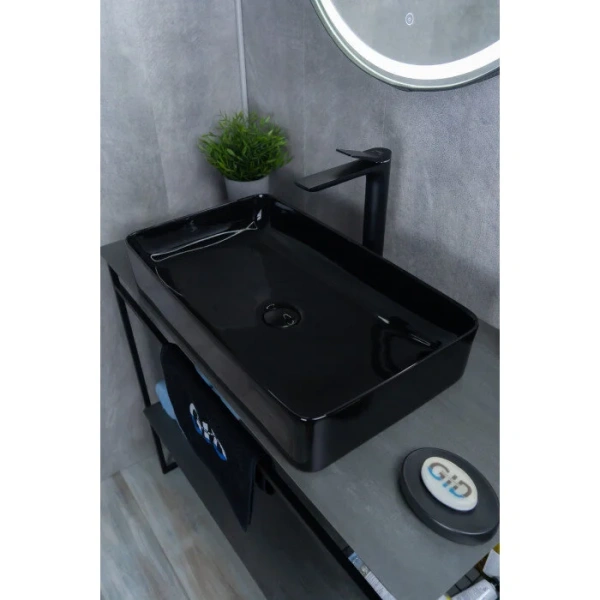 Раковина GID Geometrico BL9396 60 см черная 53346 Staron