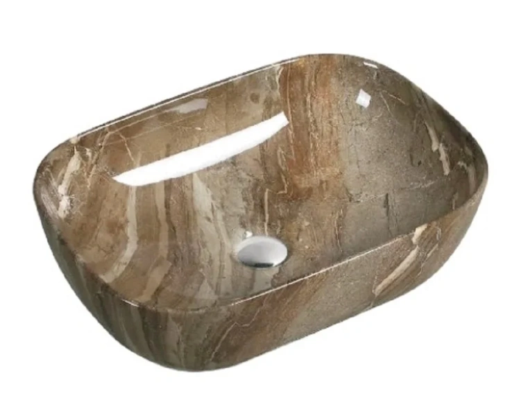 Раковина SantiLine 46 см темно-коричневый мрамор SL-7023
