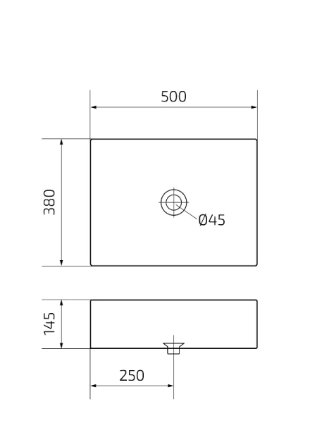 Раковина GID Geometrico N9129bg 51 см черная 53381