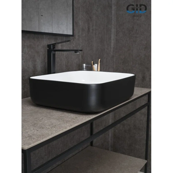 Раковина GID Geometrico Nc366 50 см белая/черная 52205 Staron