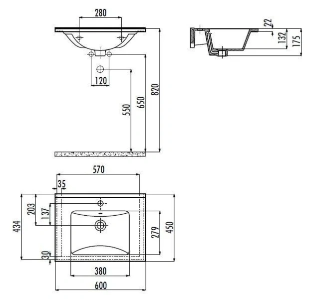 Раковина Creavit Su 60 см белая SU060-00CB00E-0000
