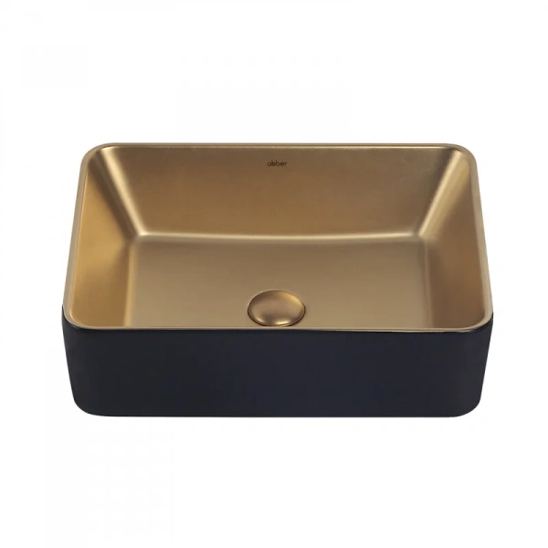 Раковина Abber Rechteck 48,5 см матовое золото с черным AC2212BG