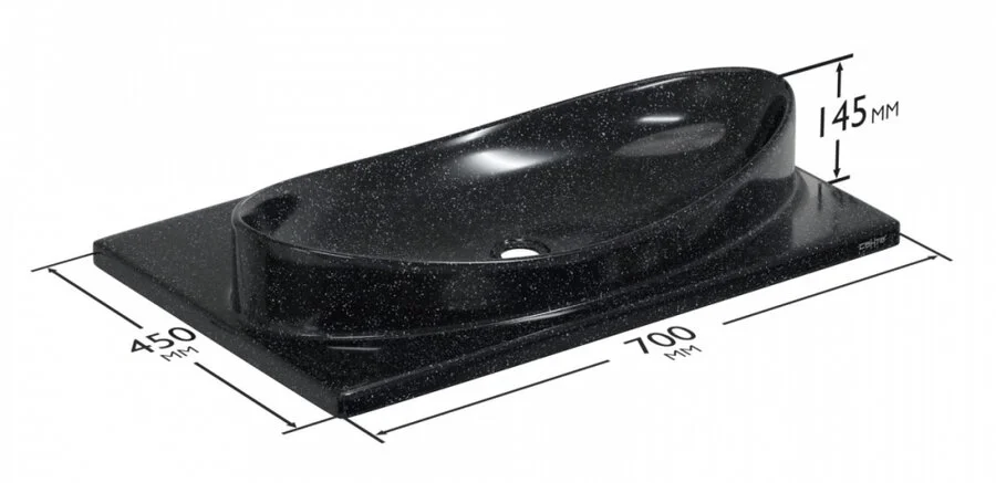 Раковина СанТа Вега 90014 70 см литьевой мрамор