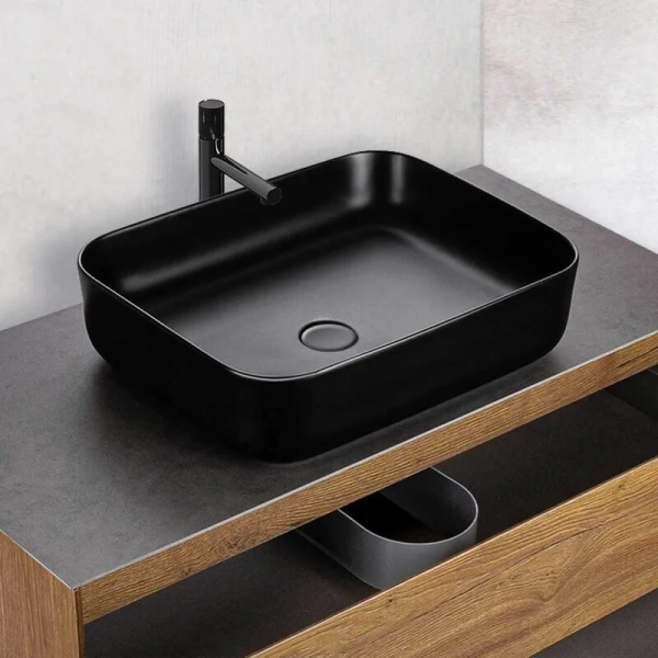 Раковина Vincea 50 см накладная, черная матовая VBS-105MB Staron