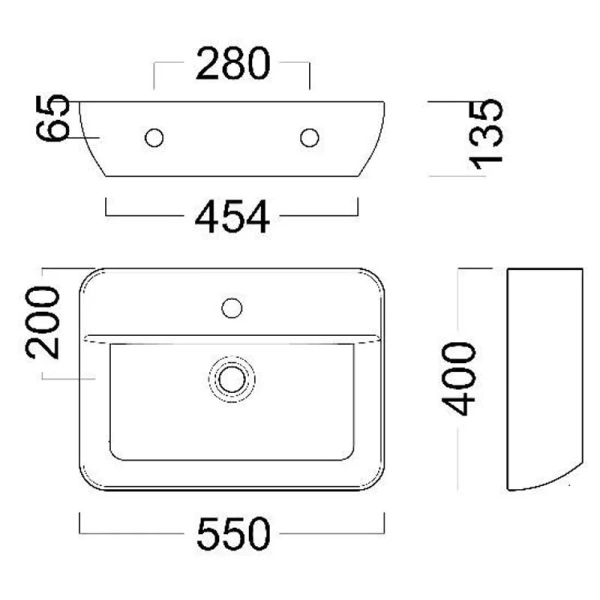 Раковина Kerama Marazzi Plaza 55 см белая PLR.wb.55.02