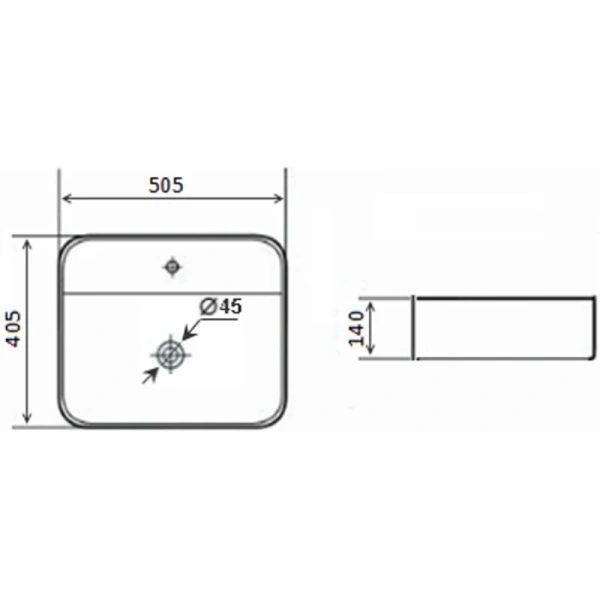Раковина Timo Inari 50.5 см черная TK-505MB