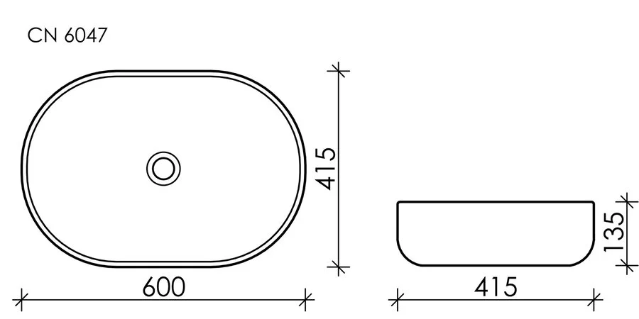 Раковина Ceramica Nova Element CN6047 60 см накладная