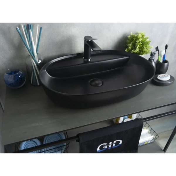 Раковина GID Lago Bm1346 61 см черная 53345 Staron