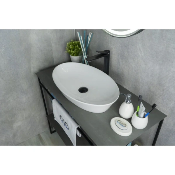 Раковина GID Lago N9397 61 см белая 51141 Staron