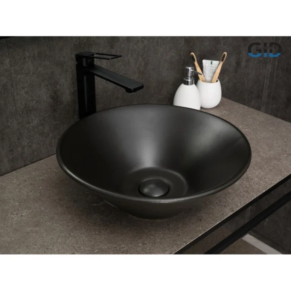 Раковина GID Esfera N9102bg 42 см черный графит 53383 Staron