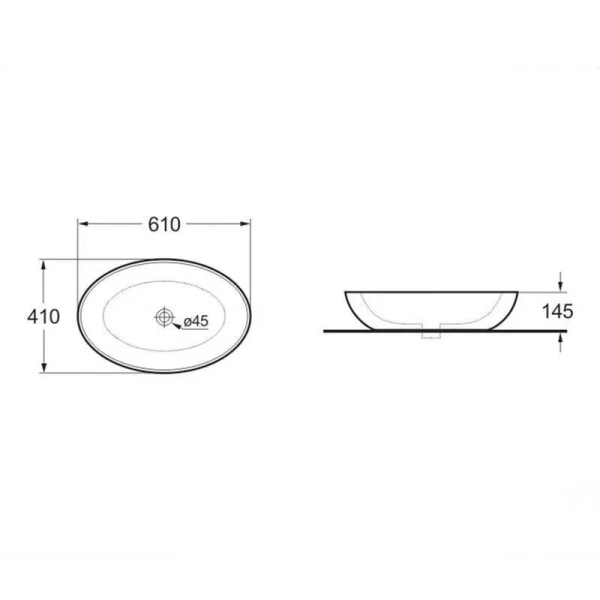 Раковина Vincea 61 см белая VBS-115
