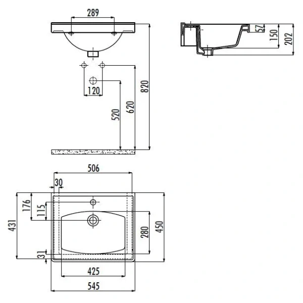 Раковина Creavit Sera 55 см белая TF155-00CB00E-0000