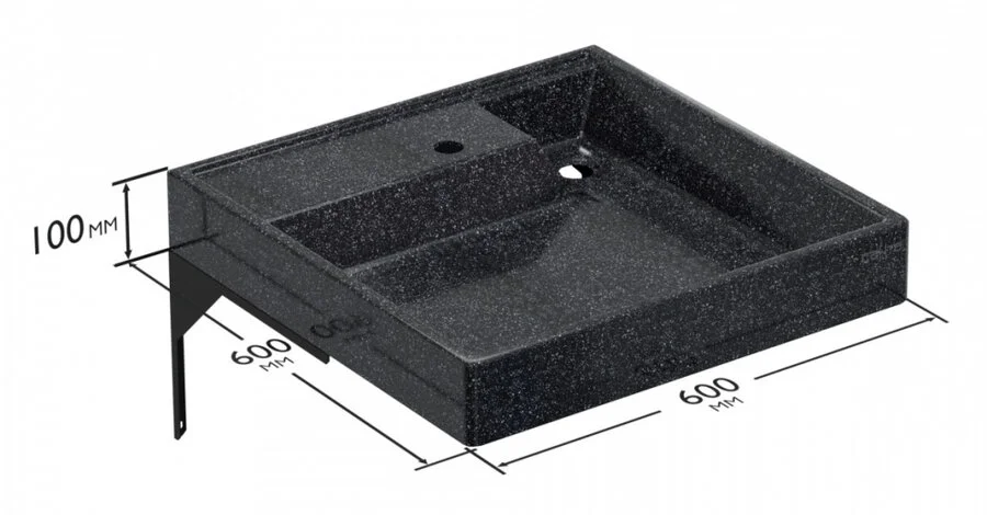 Раковина над стиральной машиной СанТа Юпитер 60 см черная 900141