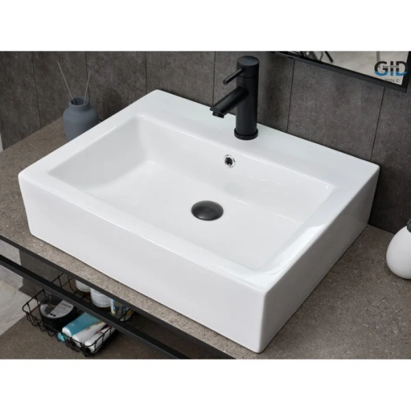 Раковина GID Geometrico N9157 57 см белая 51216 Staron