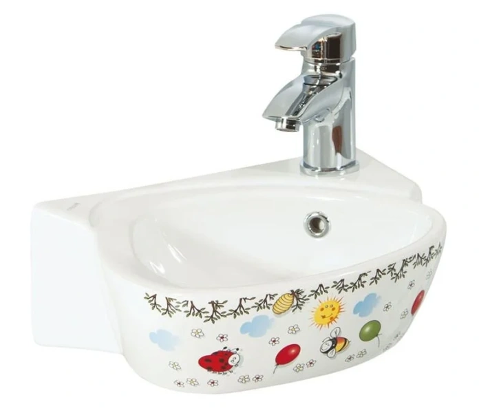 Раковина Creavit Cocuk 38 см белая с декором CK035-00CB00E-FF00