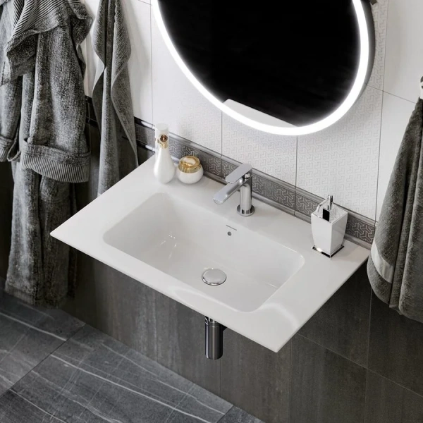 Раковина Kerama Marazzi Piano 65 см с крепежом PI.wb.65 Staron