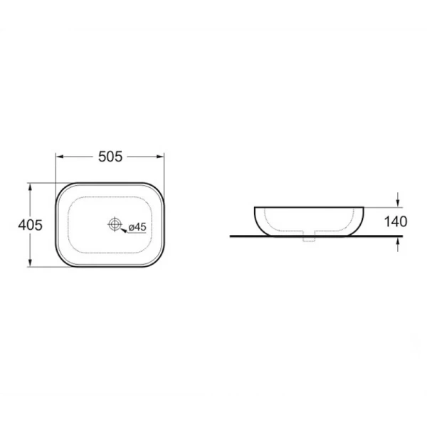 Раковина Vincea 50 см керамическая, океан матовый VBS-101MO